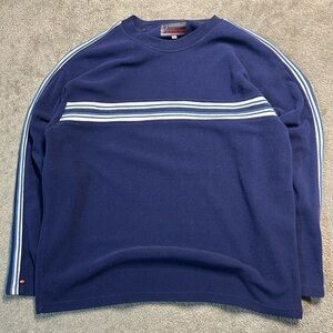 Vintage 90s Mecca Jeans Striped Crewneck Sweater Size large Y2K Skate